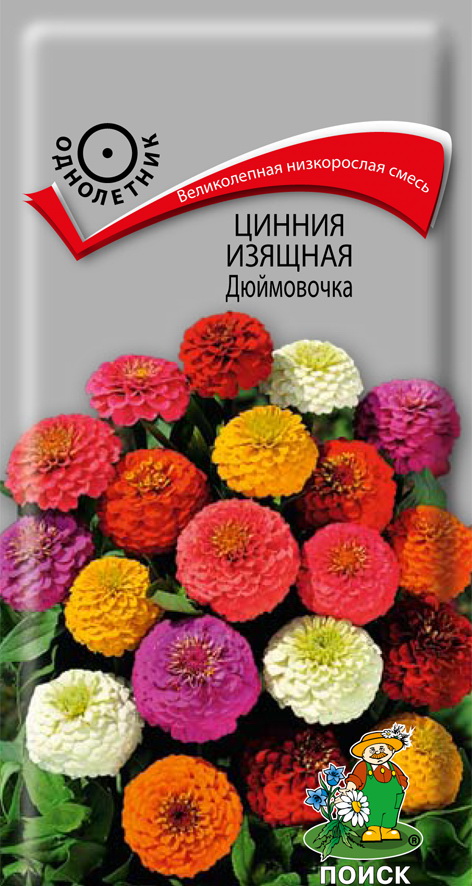 

Семена цинния Поиск Дюймовочка 1 уп.