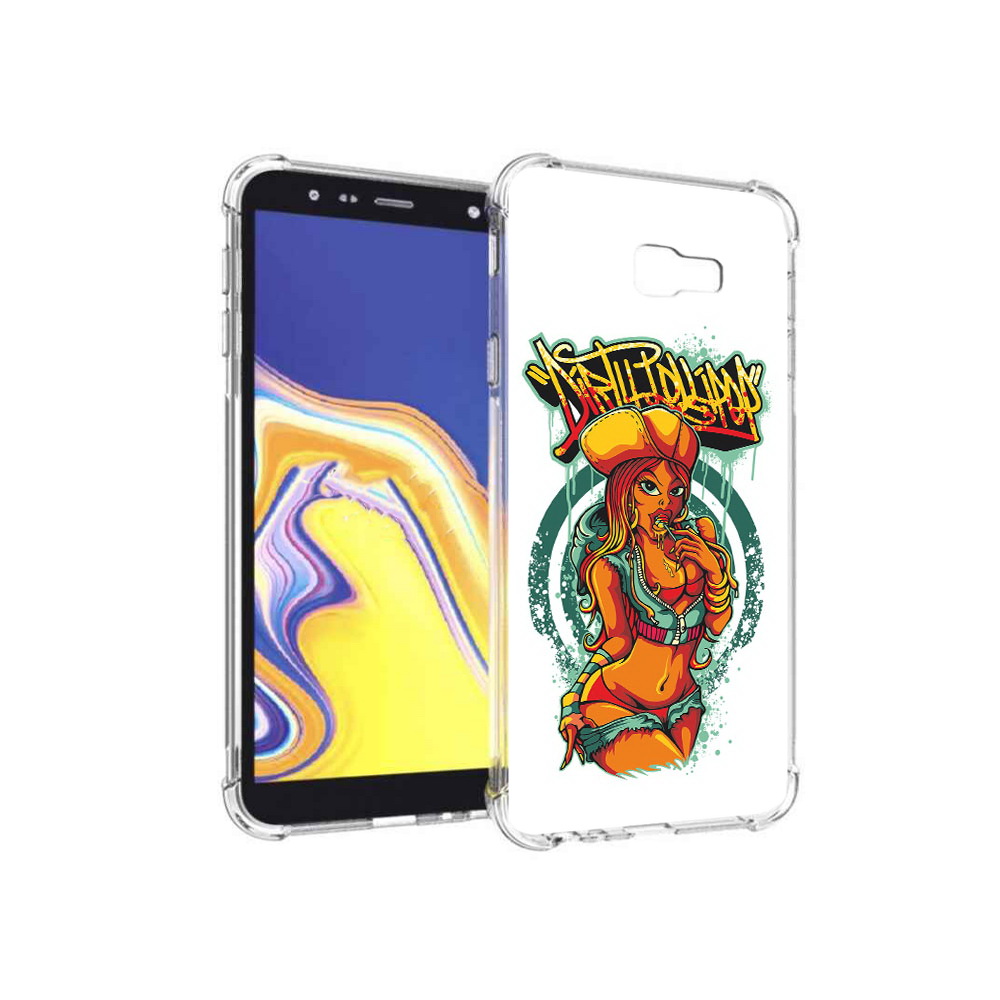 

Чехол MyPads Tocco для Samsung Galaxy J4+ (2018) нарисованная девушка комикс, Прозрачный, Tocco