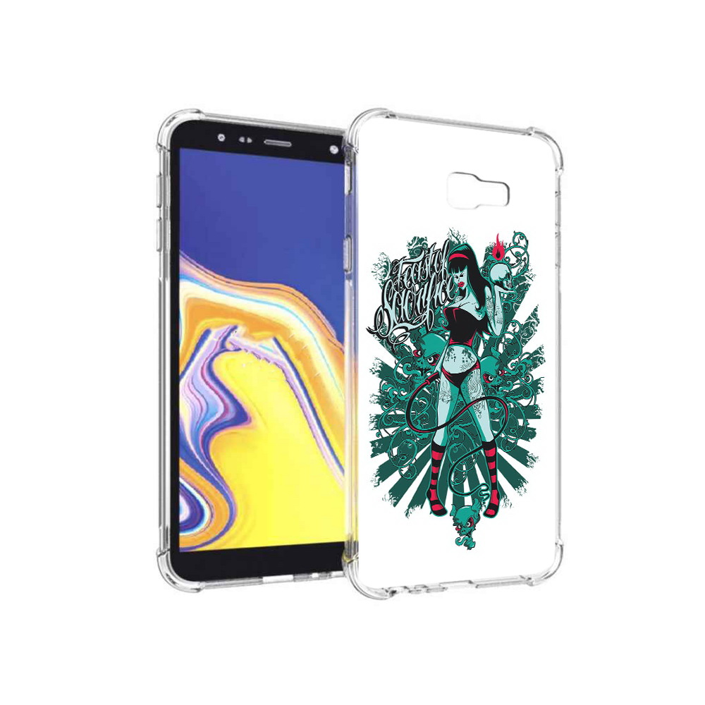 

Чехол MyPads Tocco для Samsung Galaxy J4+ (2018) нарисованная девушка в татуировках, Прозрачный, Tocco