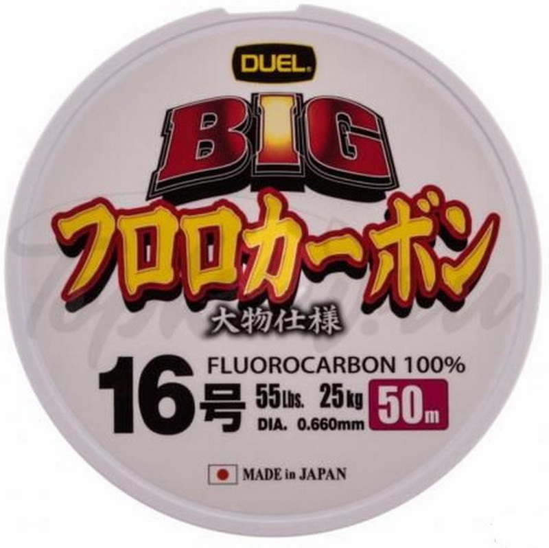 Флюорокарбон Duel BIG FLUOROCARBON 100% 50m #16 25kg (0.660mm)