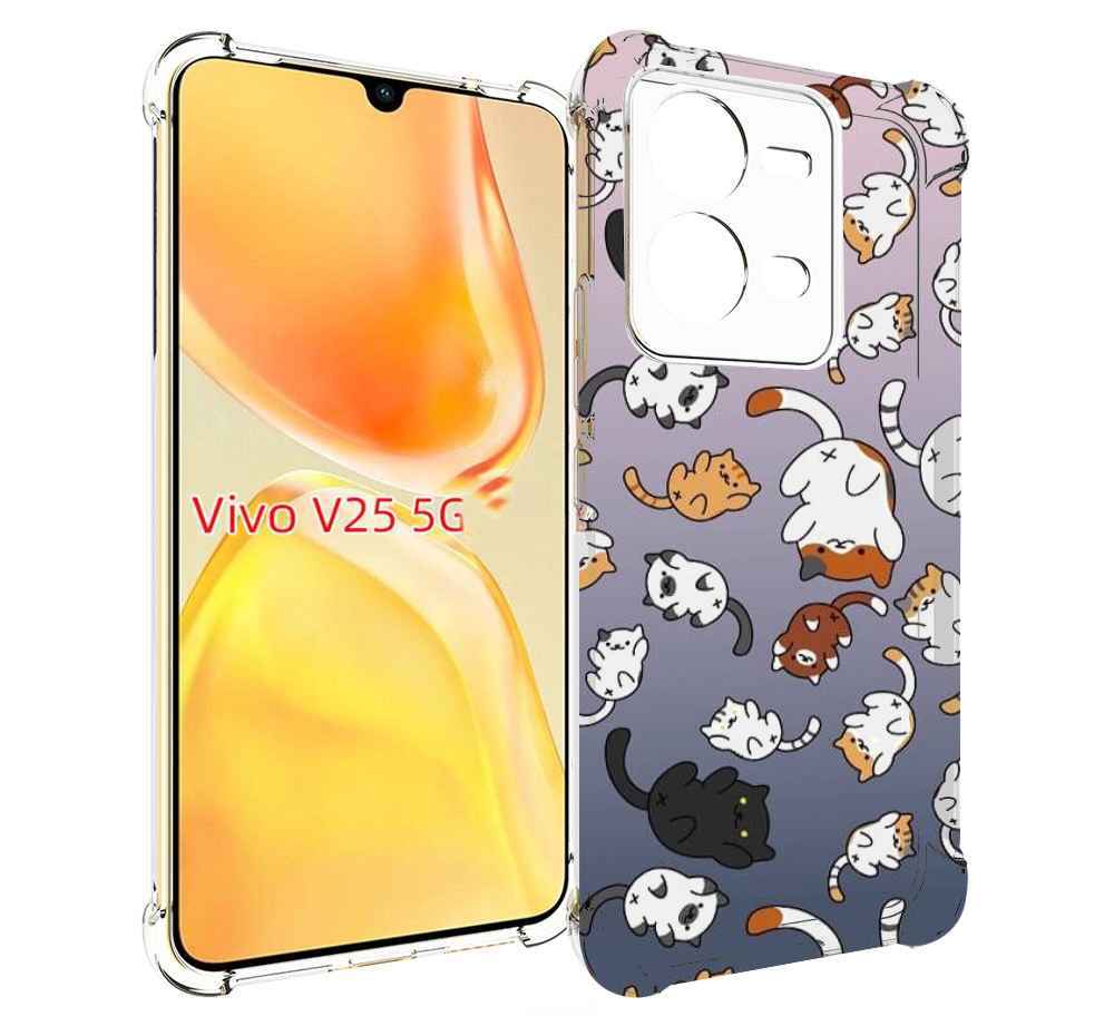 

Чехол MyPads Котики-летают для Vivo V25 5G / V25e, Прозрачный, Tocco