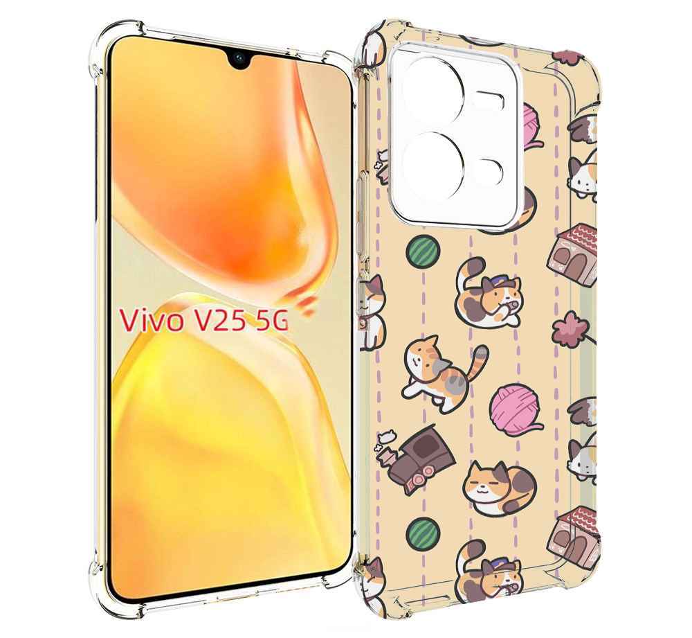 

Чехол MyPads Котики-клубочки для Vivo V25 5G / V25e, Прозрачный, Tocco