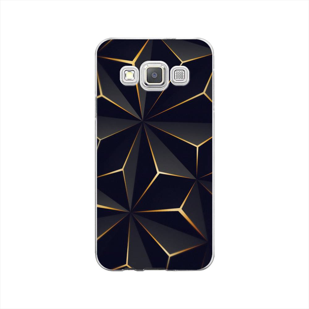 

Чехол на Samsung Galaxy A3 "Черные полигоны", Золотистый;черный, 20150-3