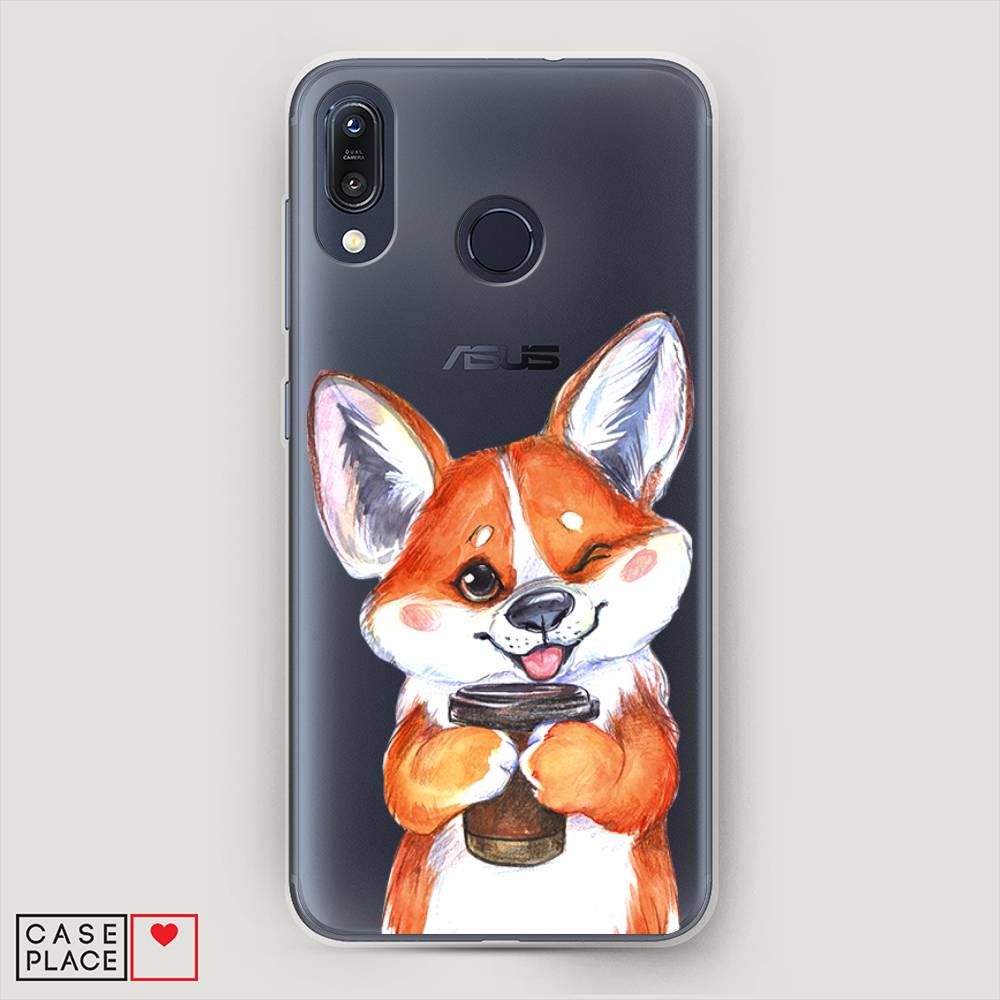 

Чехол на ASUS ZenFone Max M1 ZB555KL "Корги с кофе", Оранжевый;белый, 43250-4