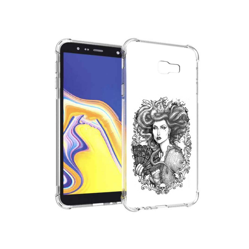 

Чехол MyPads Tocco для Samsung Galaxy J4+ (2018) медуза черно белый (PT118081.545.472), Прозрачный, Tocco