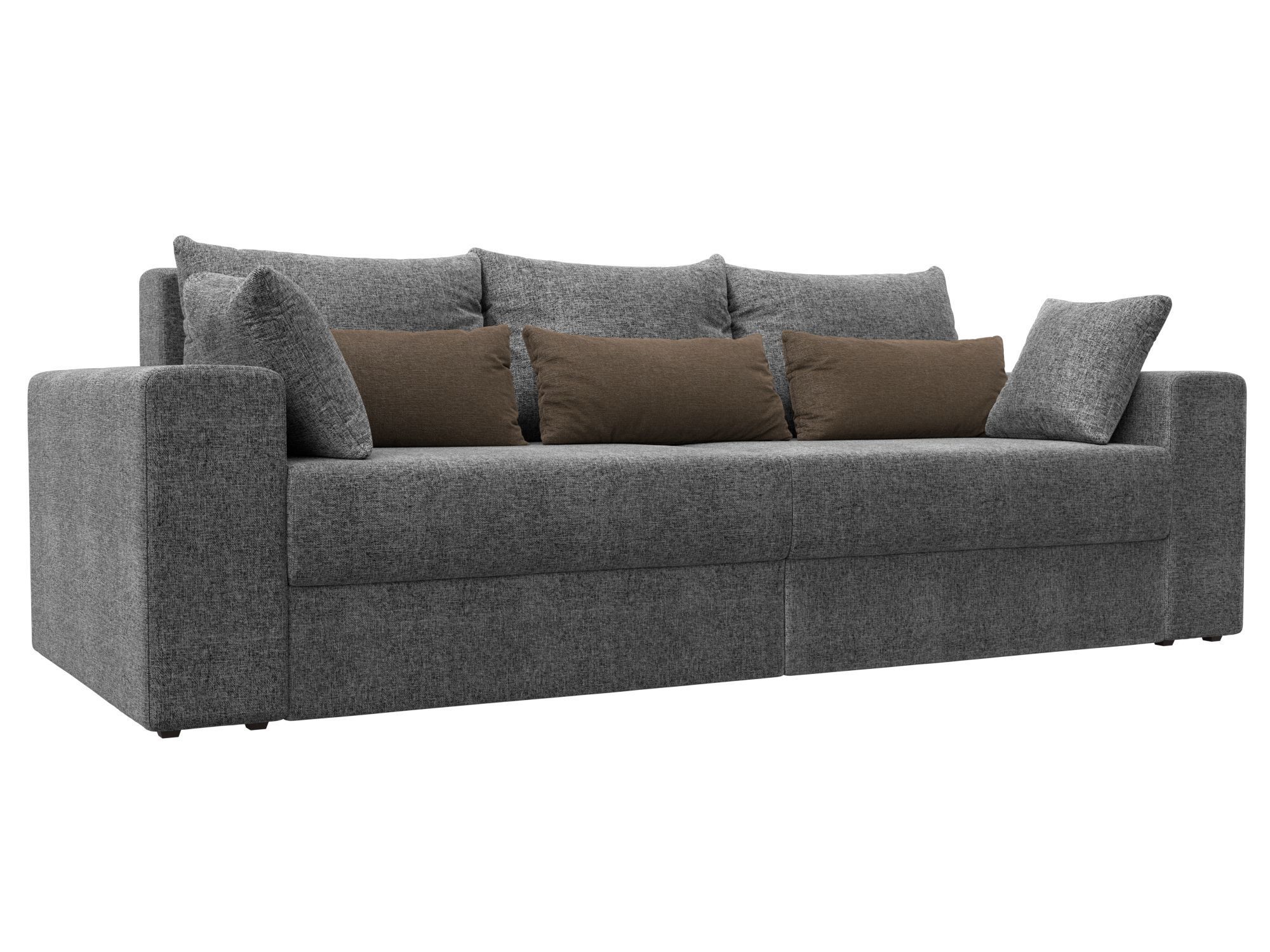 

Диван прямой Лига Диванов Майами 250х105х90 см, серый\серый\коричневый, Диван прямой Майами