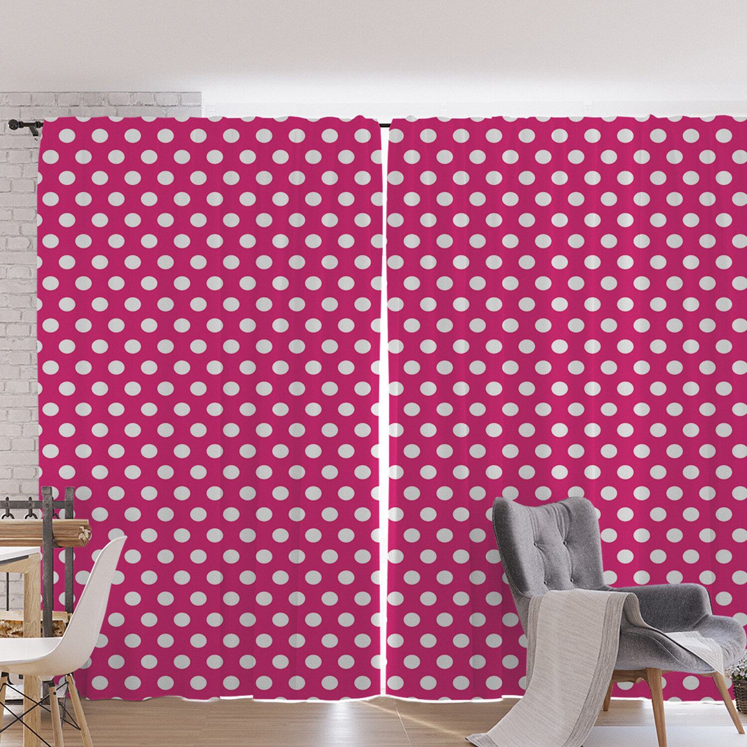 

Шторы под лён JoyArty "Яркий горох", серия Oxford DeLux, 340х265 см, Яркий горох