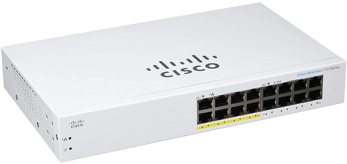 

Коммутатор Cisco CBS110 Unmanaged GE Partial PoE SG110-16HP-EU