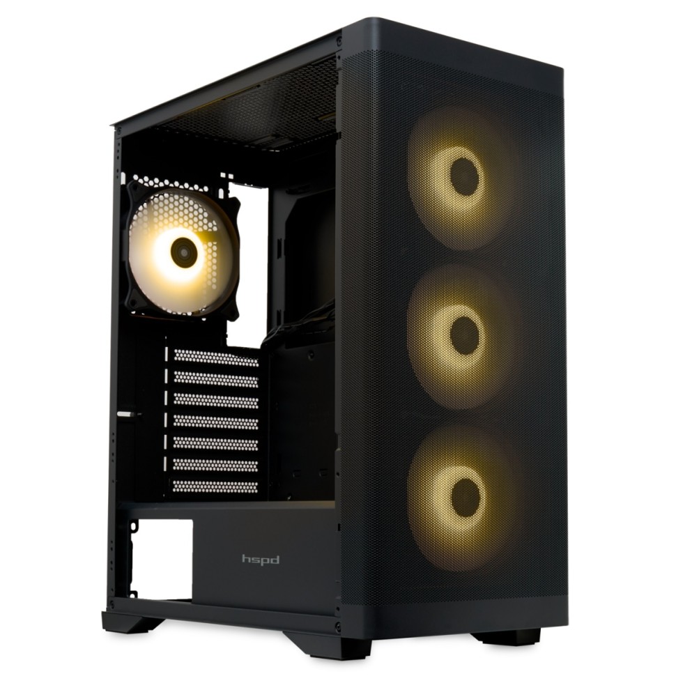 

Корпус компьютерный HSPD M520-TGBK-ARGB черный, M520-TGBK-ARGB