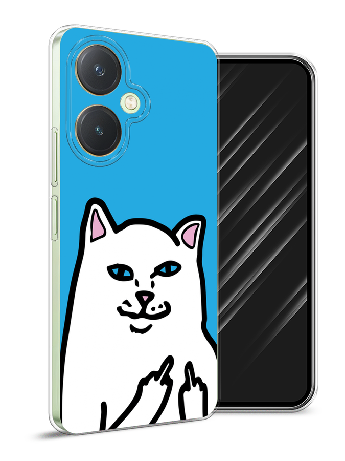 

Чехол Awog на Vivo Y27 4G "Кот жесть", Белый;голубой;черный, 269150-1