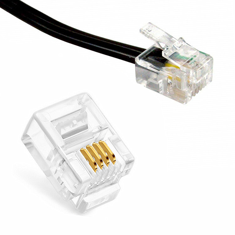 

Коннектор RJ-9 (4p4c), для телефонных трубок, Netko, 20 шт.