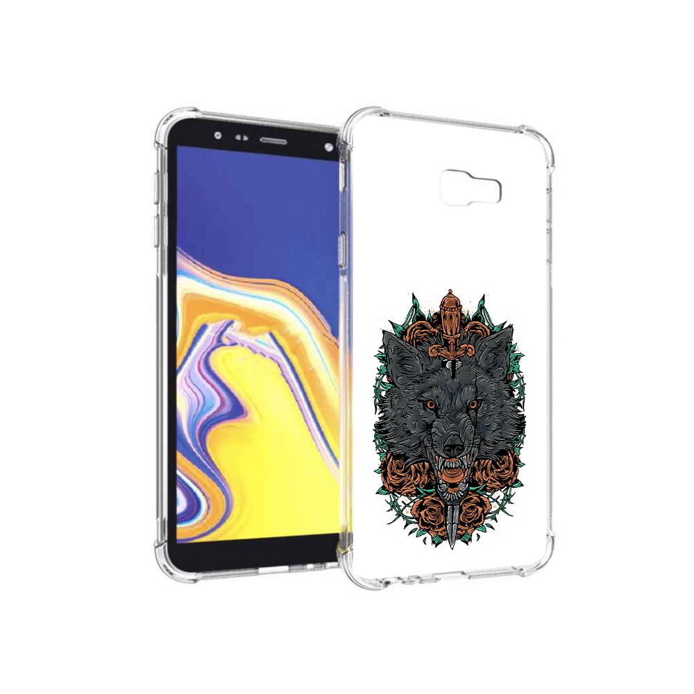 

Чехол MyPads Tocco для Samsung Galaxy J4+ (2018) красивый злой волк (PT118081.545.409), Прозрачный, Tocco