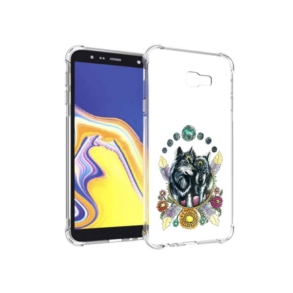 

Чехол MyPads Tocco для Samsung Galaxy J4+ (2018) красивые волки абстракция, Прозрачный, Tocco