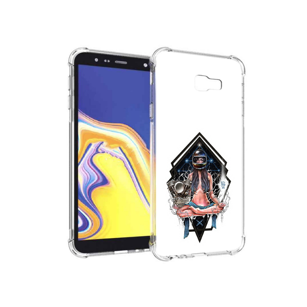 

Чехол MyPads Tocco для Samsung Galaxy J4+ (2018) красивая девушка в шлеме, Прозрачный, Tocco