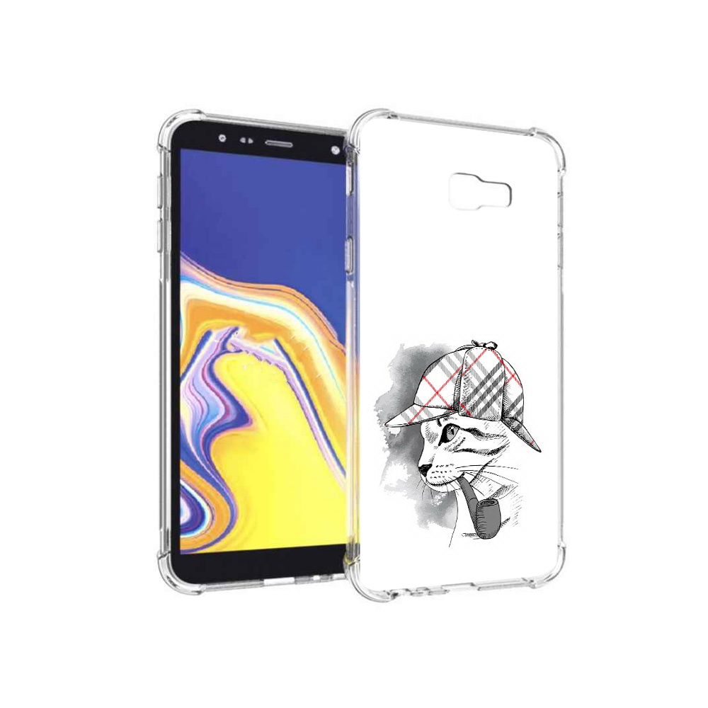 

Чехол MyPads Tocco для Samsung Galaxy J4+ (2018) кошка с трубкой (PT118081.545.405), Прозрачный, Tocco