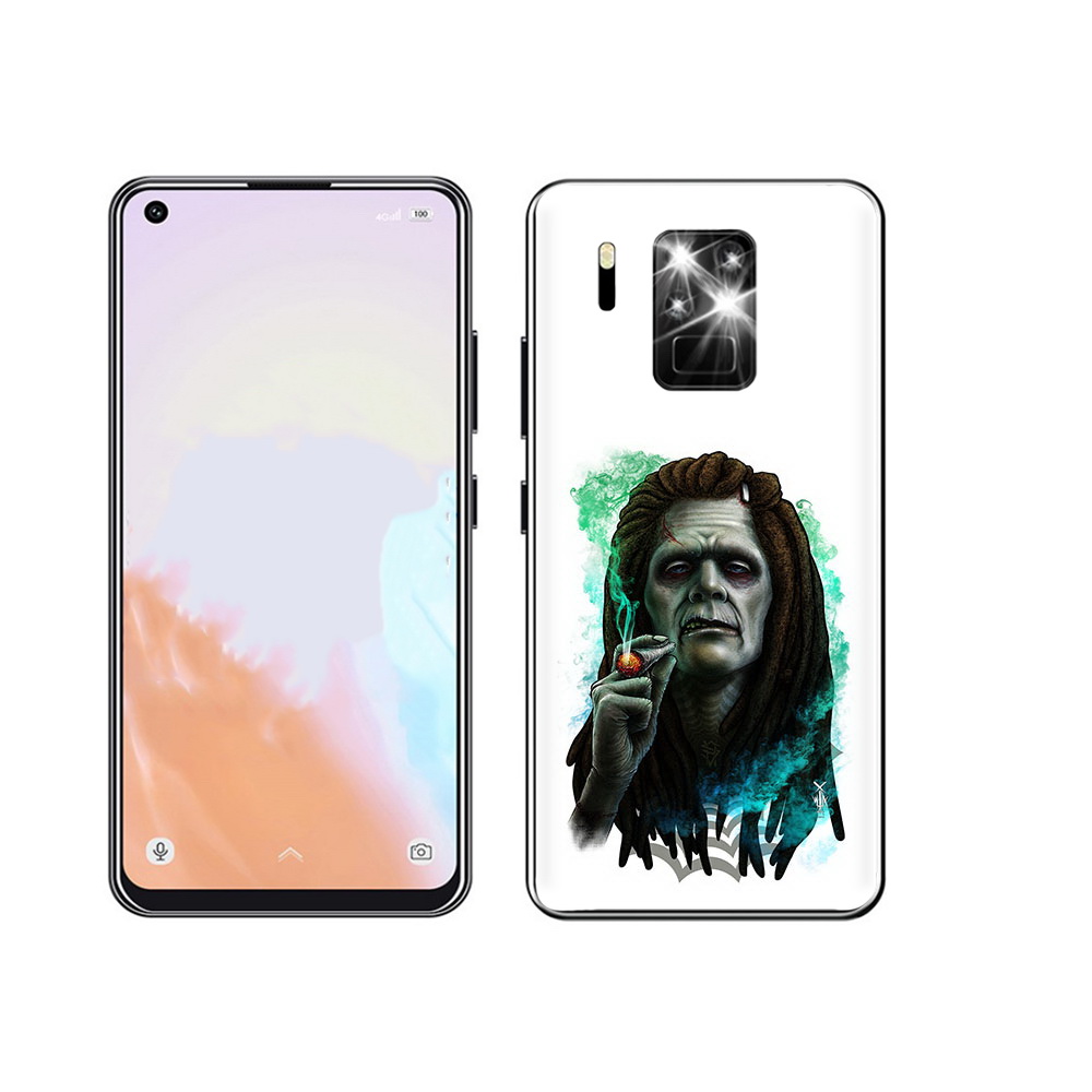 

Чехол MyPads Tocco для Oukitel C18 Pro зеленый мужчина с сигаретой, Прозрачный, Tocco