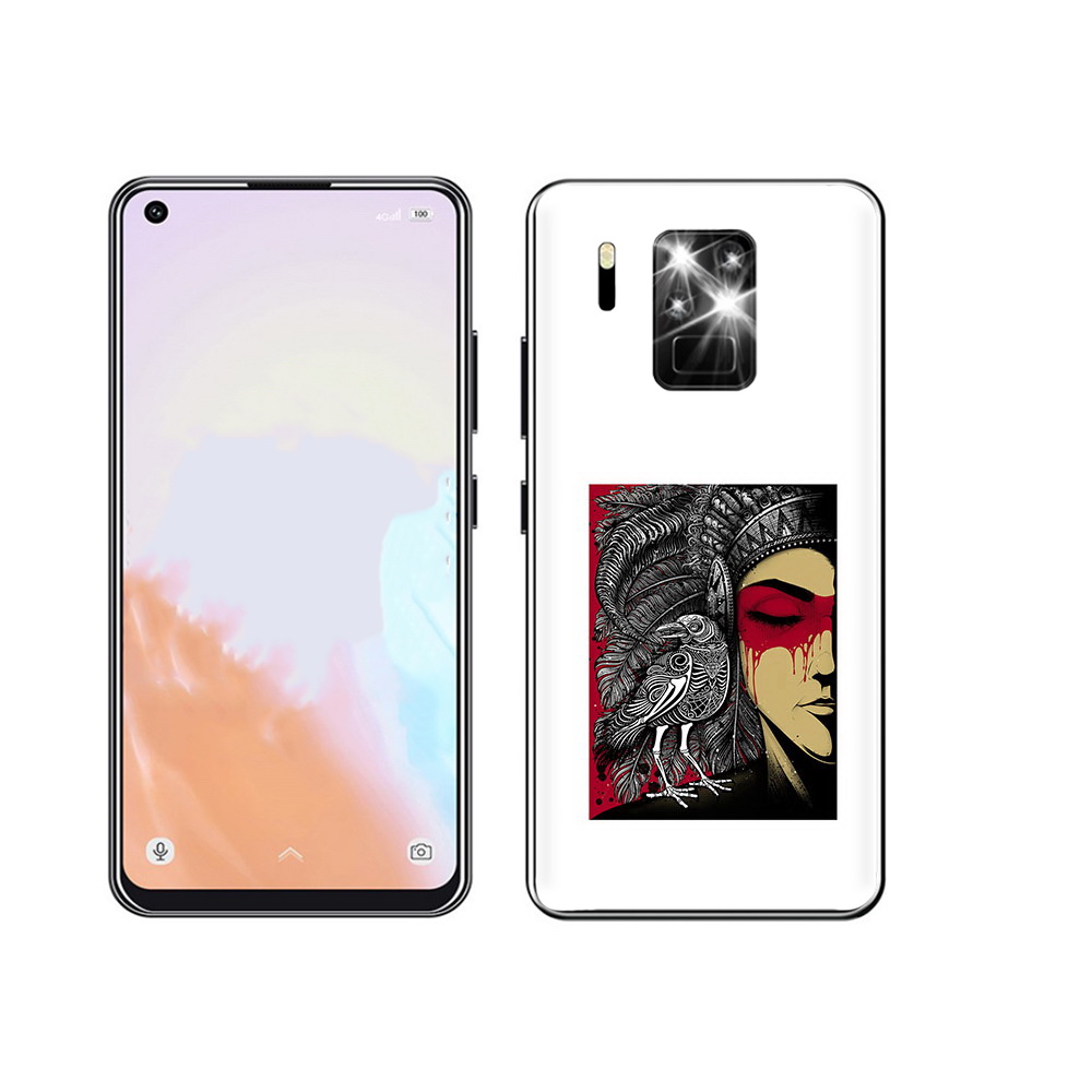 

Чехол MyPads Tocco для Oukitel C18 Pro девушка с вороном в абстракции, Прозрачный, Tocco