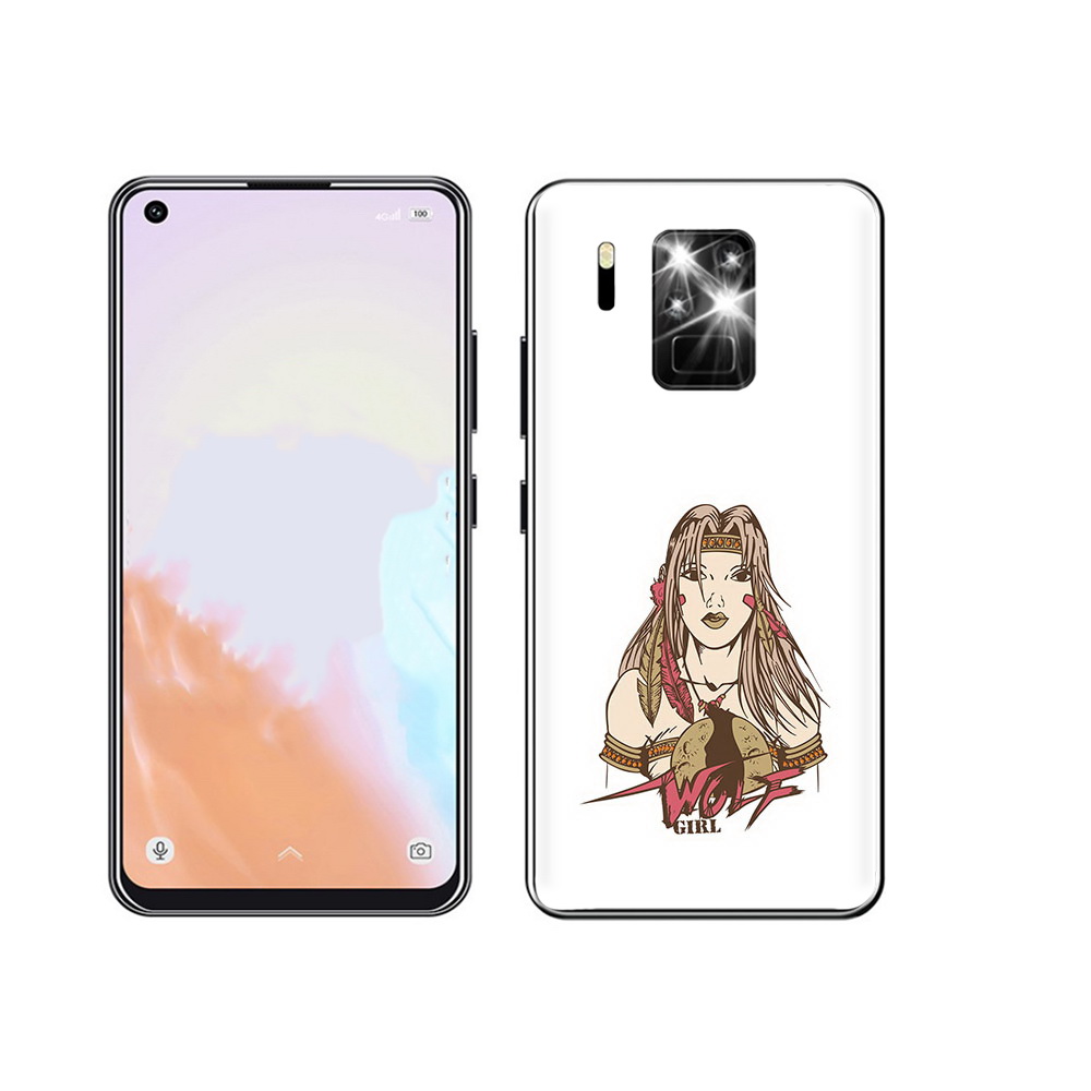 

Чехол MyPads Tocco для Oukitel C18 Pro девушка волк, Прозрачный, Tocco