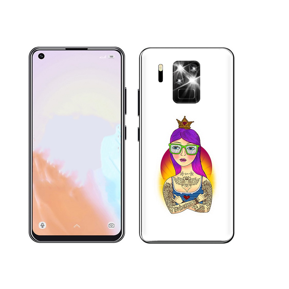 

Чехол MyPads Tocco для Oukitel C18 Pro девушка в татуировках с короной, Прозрачный, Tocco