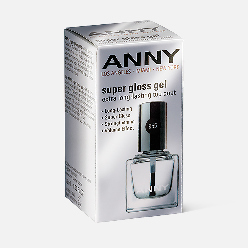 

Покрытие-гель для ногтей ANNY Cosmetics Супер блеск закрепляющее, 15 мл