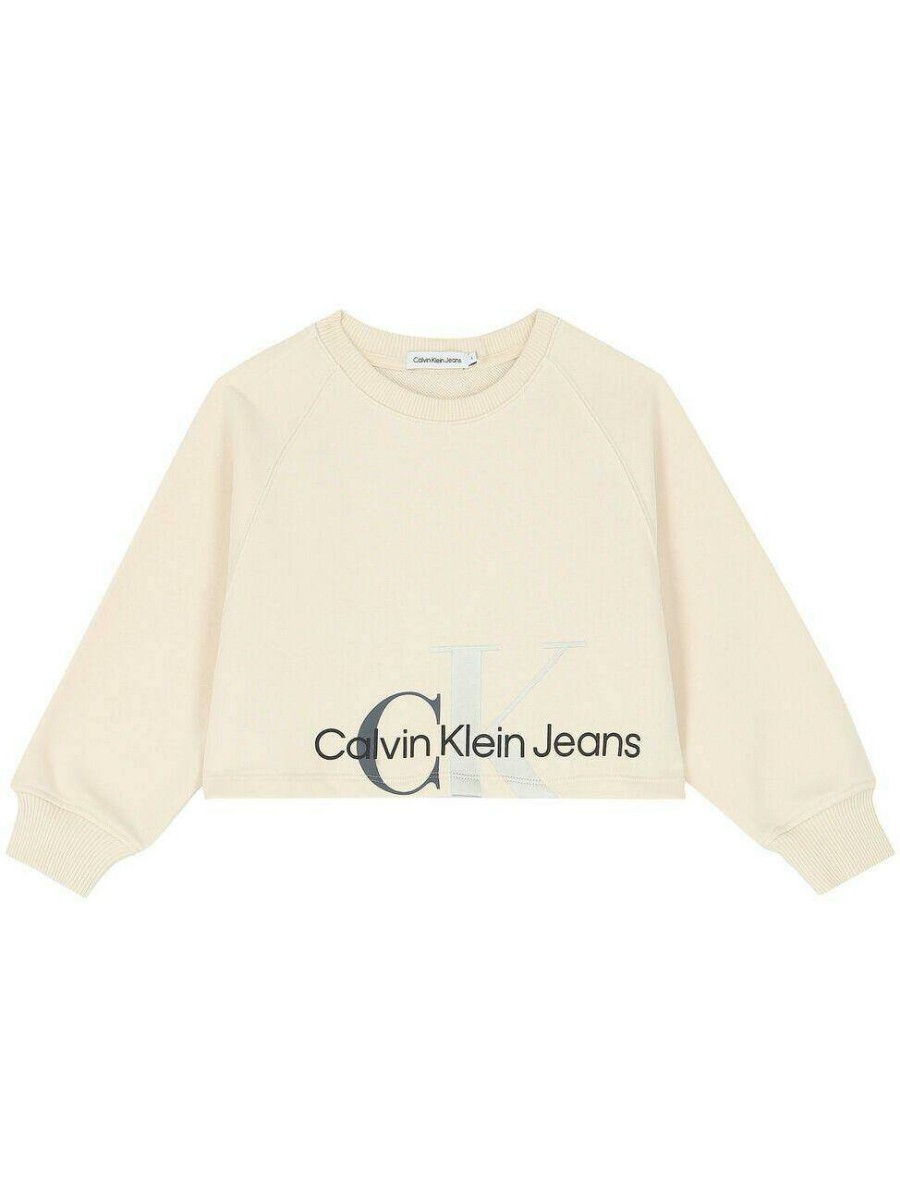 Свитшот детский Calvin Klein Mixed Monogram Cutoff Sweatshi Rt белый 122 свитшот calvin klein jeans