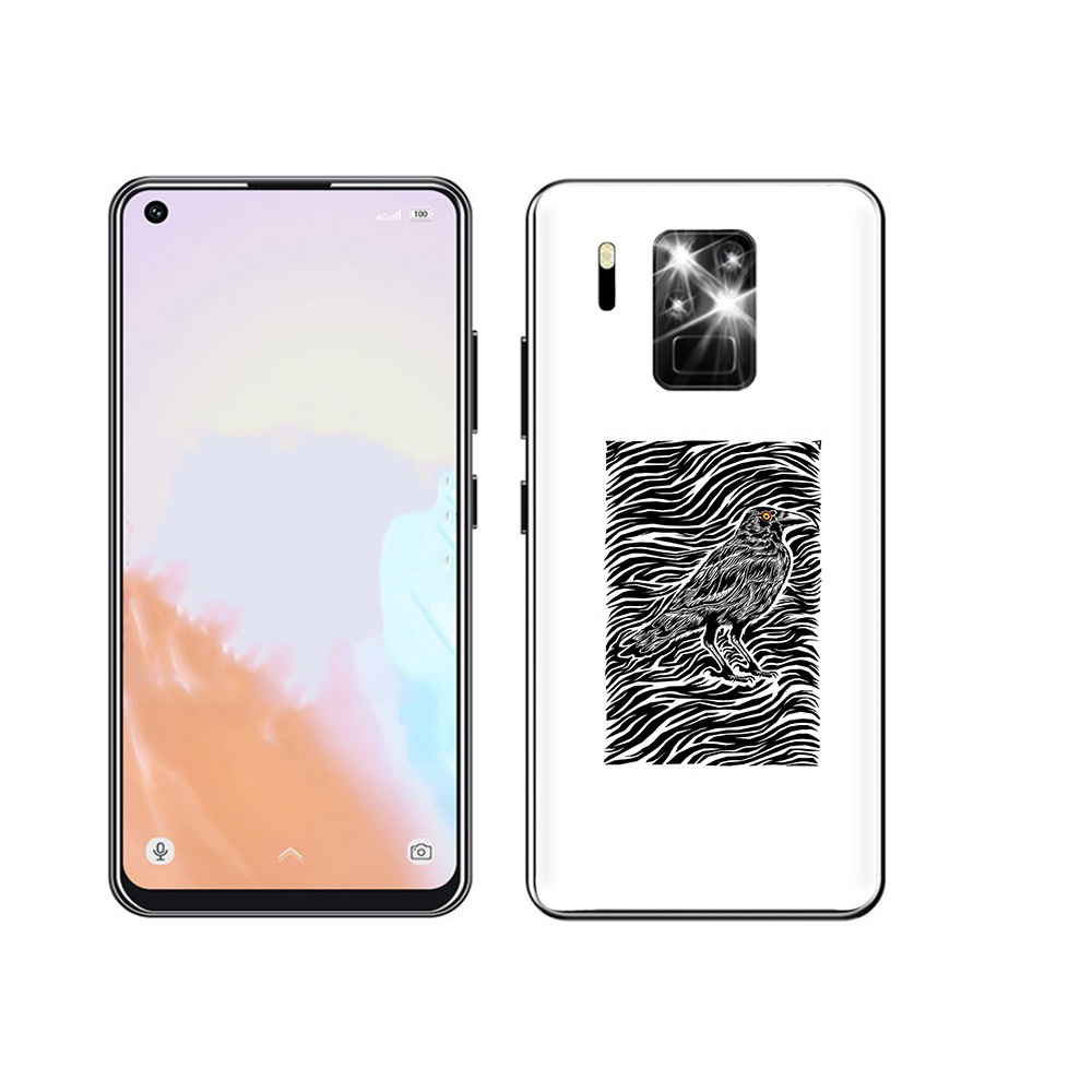 

Чехол MyPads Tocco для Oukitel C18 Pro ворон в абстракции, Прозрачный, Tocco