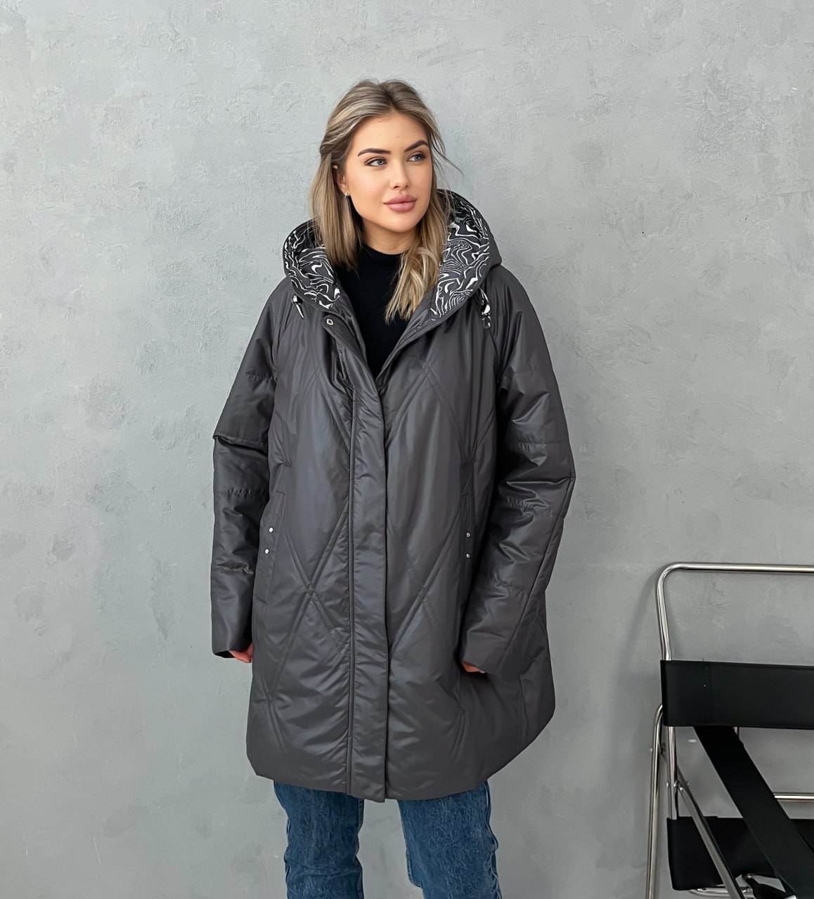 

Куртка женская 330 серая 60 RU, Серый, 330