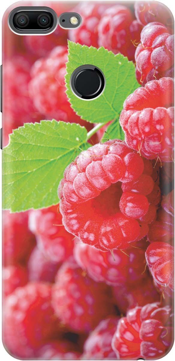 

Силиконовый чехол на Honor 9 Lite с принтом "Малинка", Зеленый;красный, 808