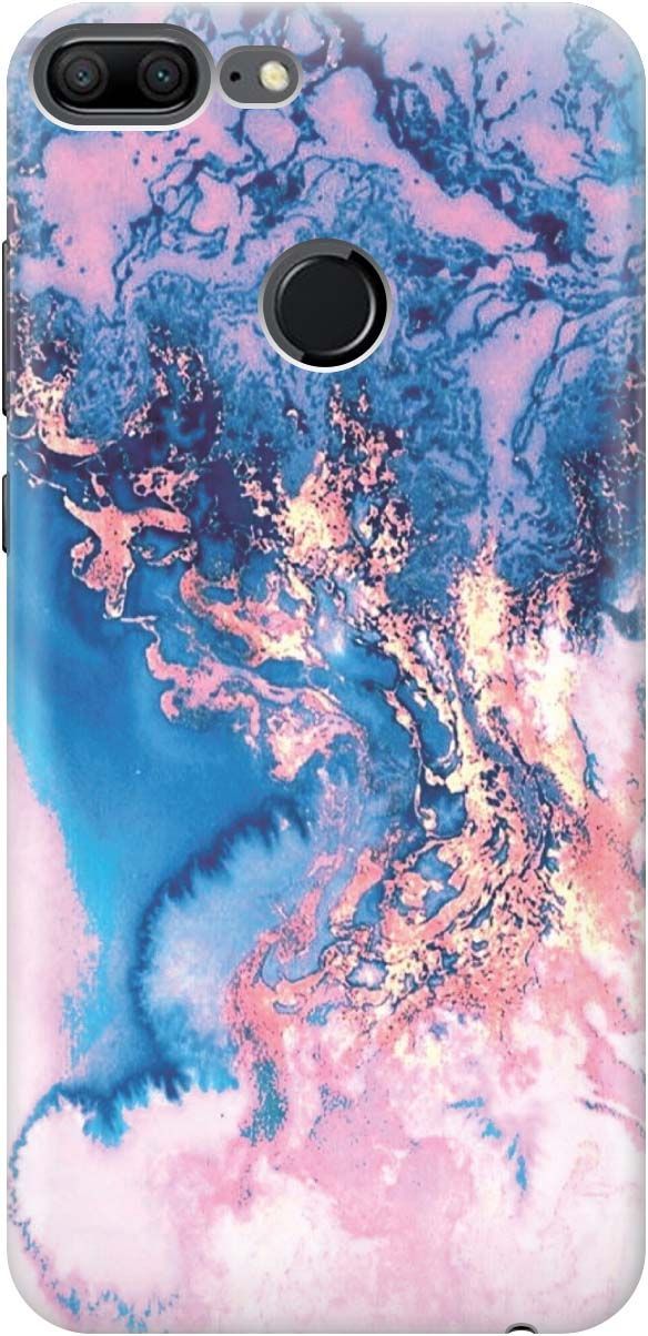 

Силиконовый чехол на Honor 9 Lite с принтом "Синий мрамор", Голубой, 808