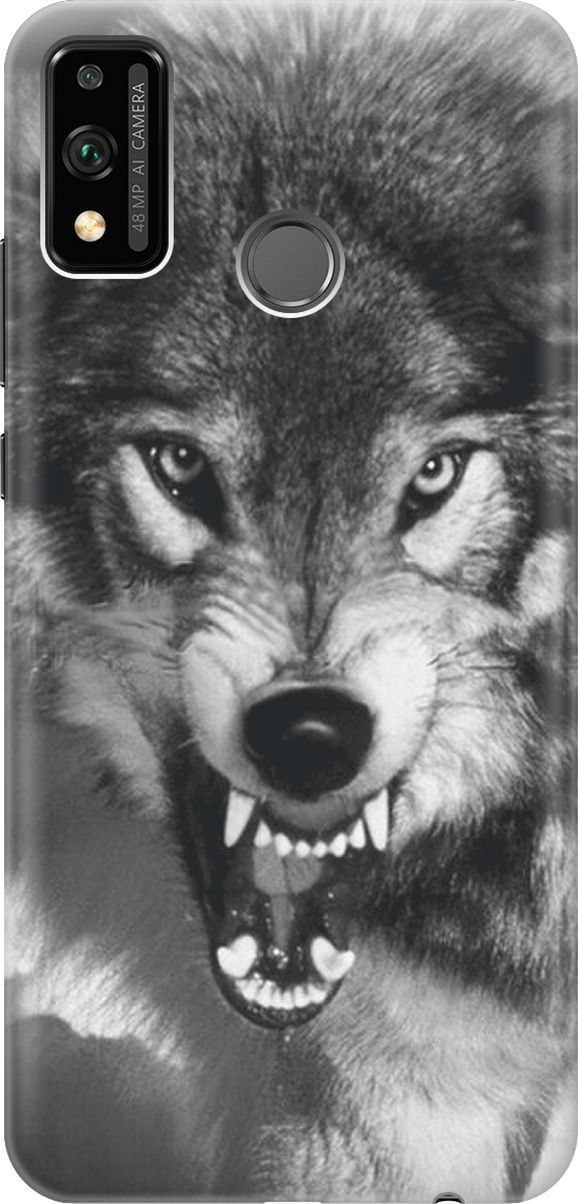 

Силиконовый чехол на Honor 9X Lite с принтом "Волчий оскал", 242