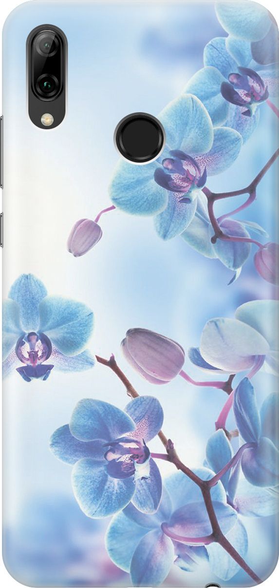 

Чехол на Honor 10 Lite/Huawei P Smart (2019) "Голубые орхидеи", Голубой;серый, 345