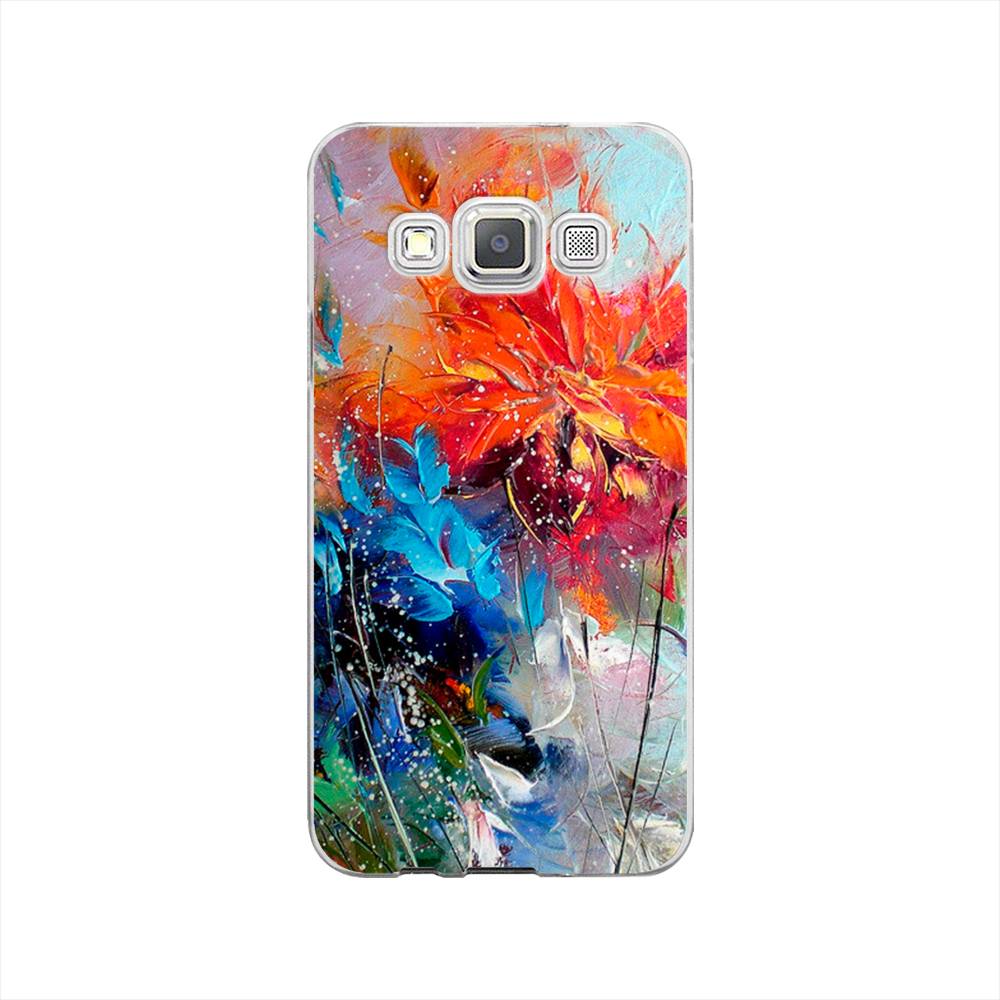 

Чехол на Samsung Galaxy A3 "Абстрактные цветы", Оранжевый;синий, 20150-4