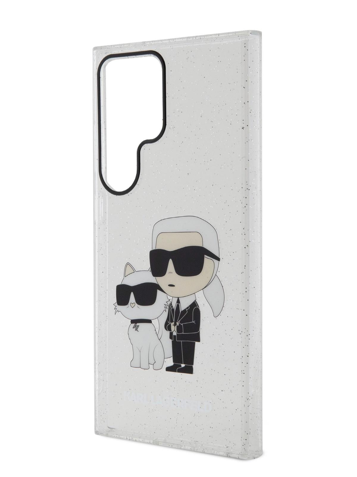 Чехол Karl Lagerfeld для Galaxy S24 Ultra NFT Karl & Choupette Hard Glitter Transparent