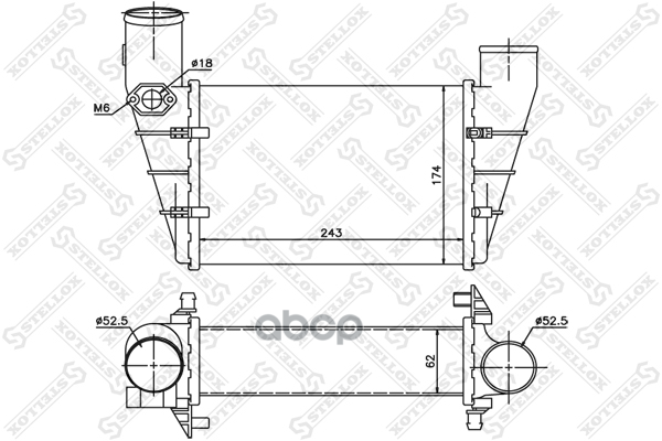 

10-40081-Sx интеркулер Vw Passat, Audi A4/A6 1.8T/1.9Tdi 95-01 Stellox 1040081SX
