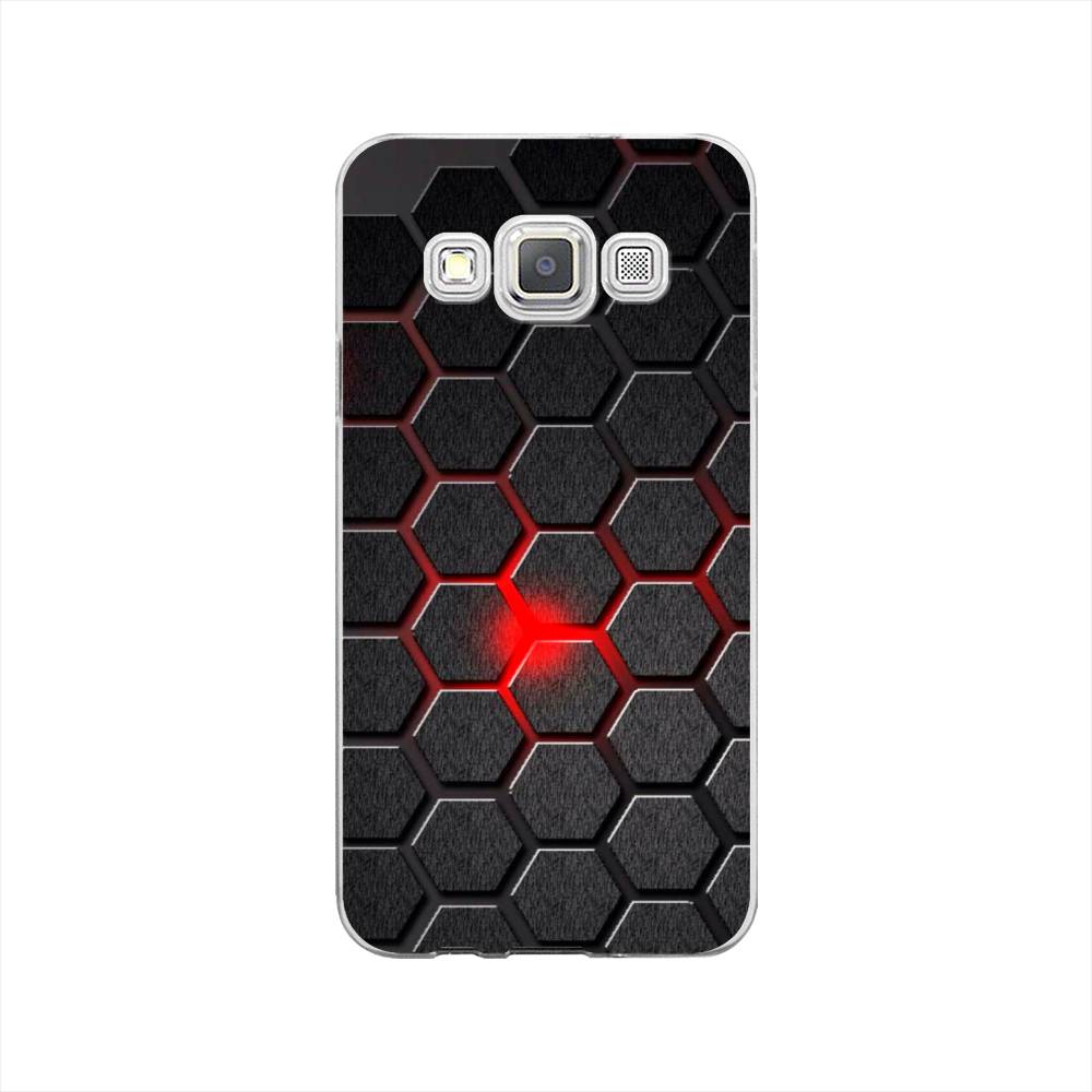 

Чехол на Samsung Galaxy A3 "Соты красные", Красный;черный;серый, 20150-3