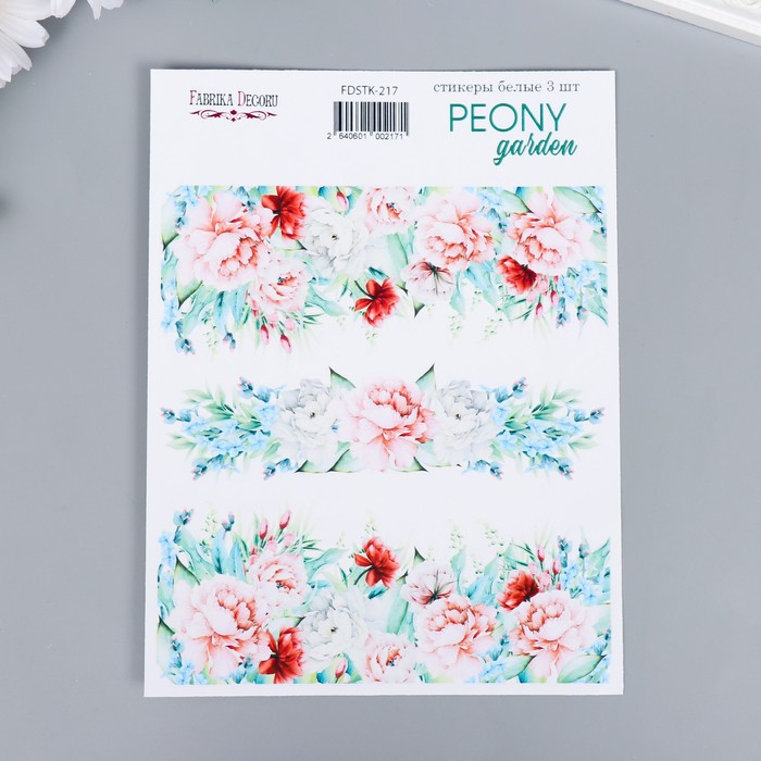 фото Набор стикеров "peony garden" 3 шт fabrika decoru