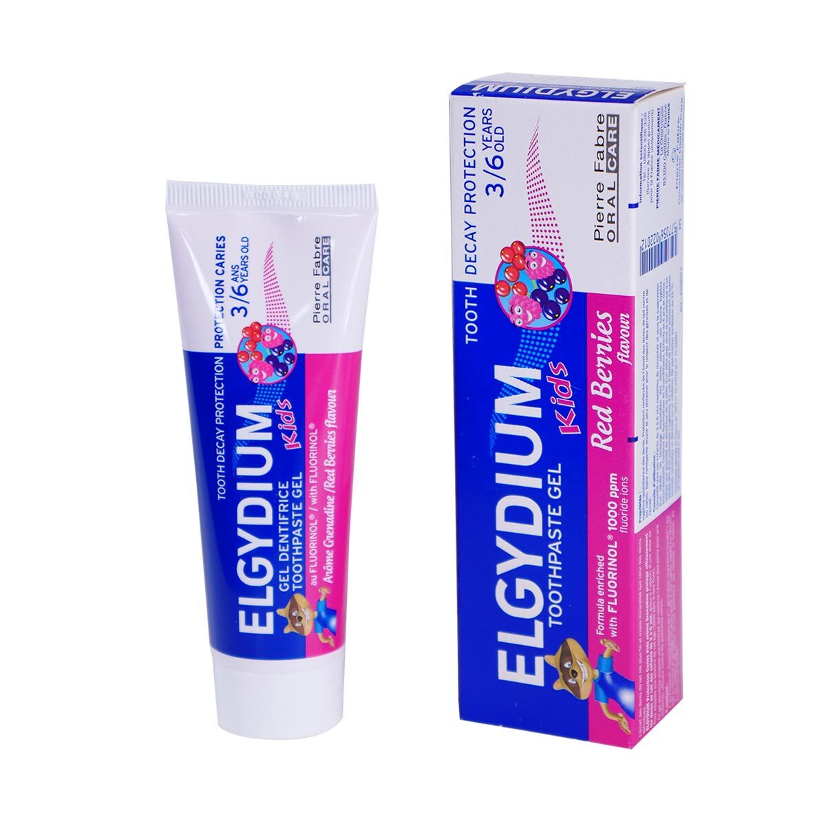 Зубная паста Elgydium Kids Красные ягоды (3-6 лет), 50 мл зубная паста perioe clinx cooling mint против образования зубного камня 100 г
