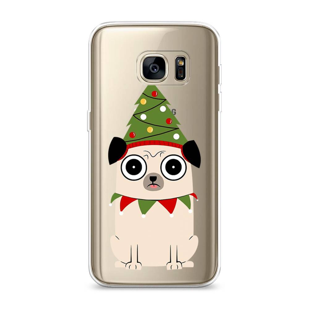 

Чехол на Samsung Galaxy S7 edge "Собачка с ёлочкой", Бежевый;красный;зеленый, 24650-1
