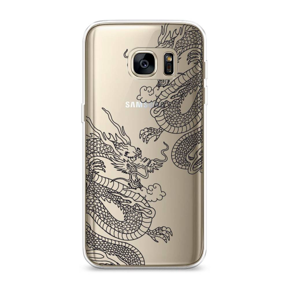 

Чехол на Samsung Galaxy S7 edge "Два китайских дракона", Серый;черный, 24650-1