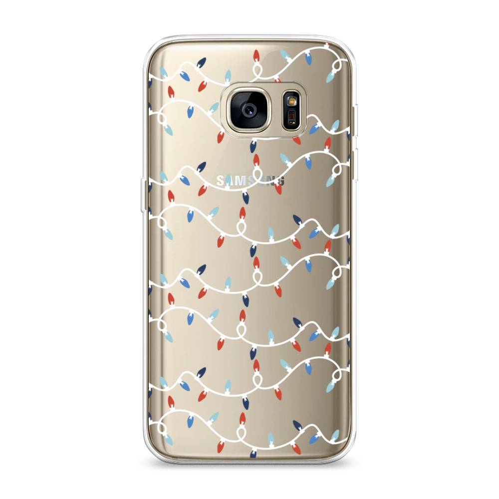 

Чехол на Samsung Galaxy S7 edge "Разноцветная гирлянда", Белый;красный;синий, 24650-5