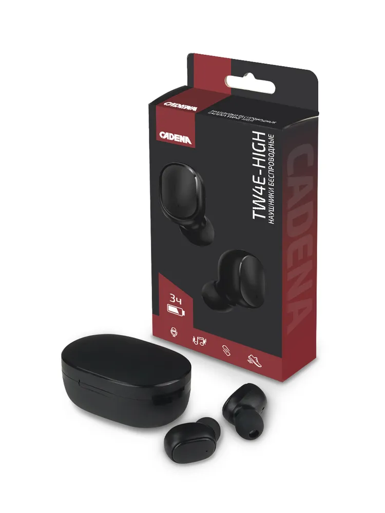 

Беспроводные наушники Cadena TW4E High Black (604101615), TW4E High