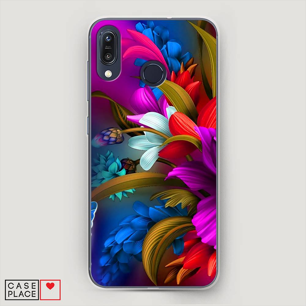 

Чехол на ASUS ZenFone Max M1 ZB555KL "Фантастические цветы", Фиолетовый;красный;синий, 43250-2