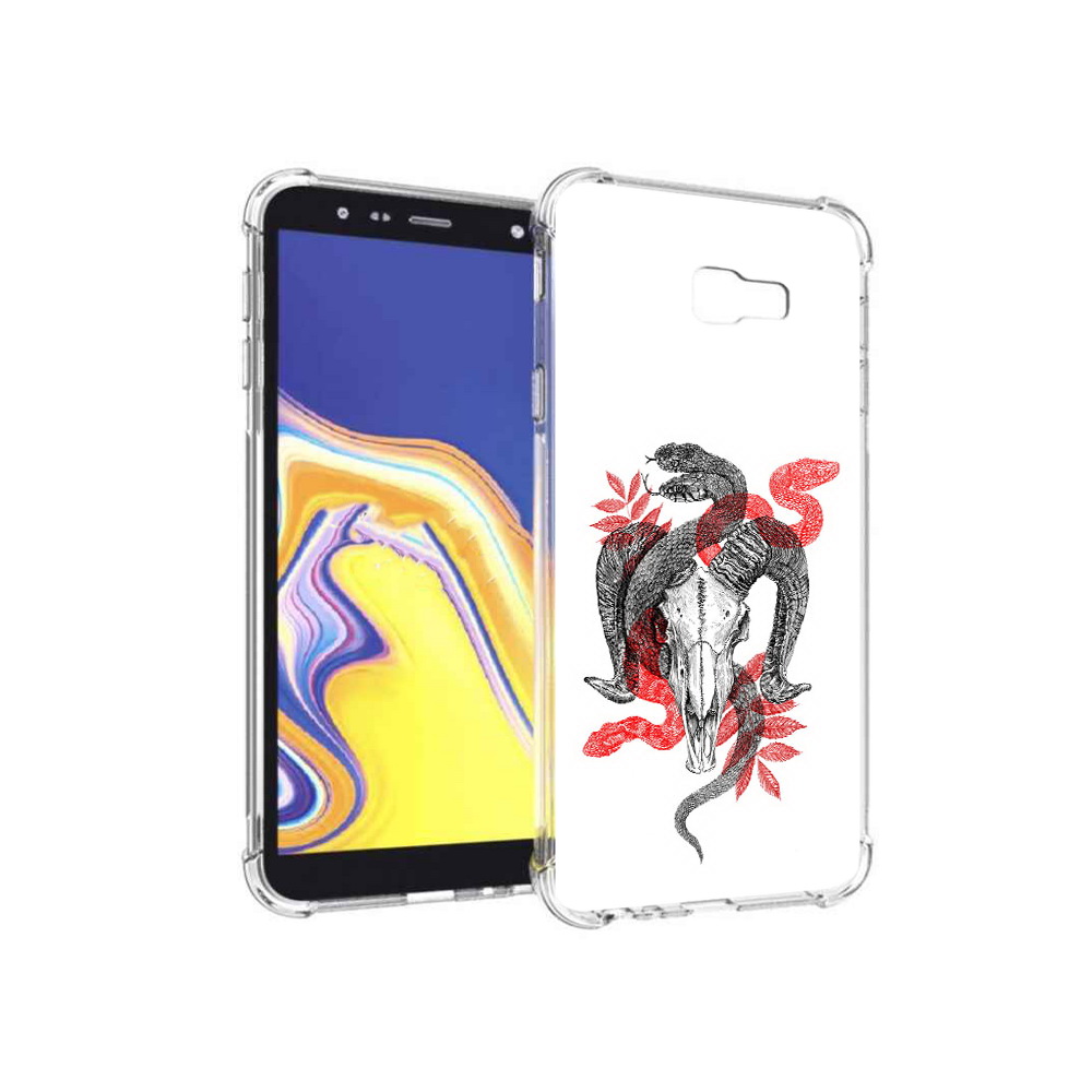 

Чехол MyPads Tocco для Samsung Galaxy J4+ (2018) змея в черепе рисунок (PT118081.545.365), Прозрачный, Tocco