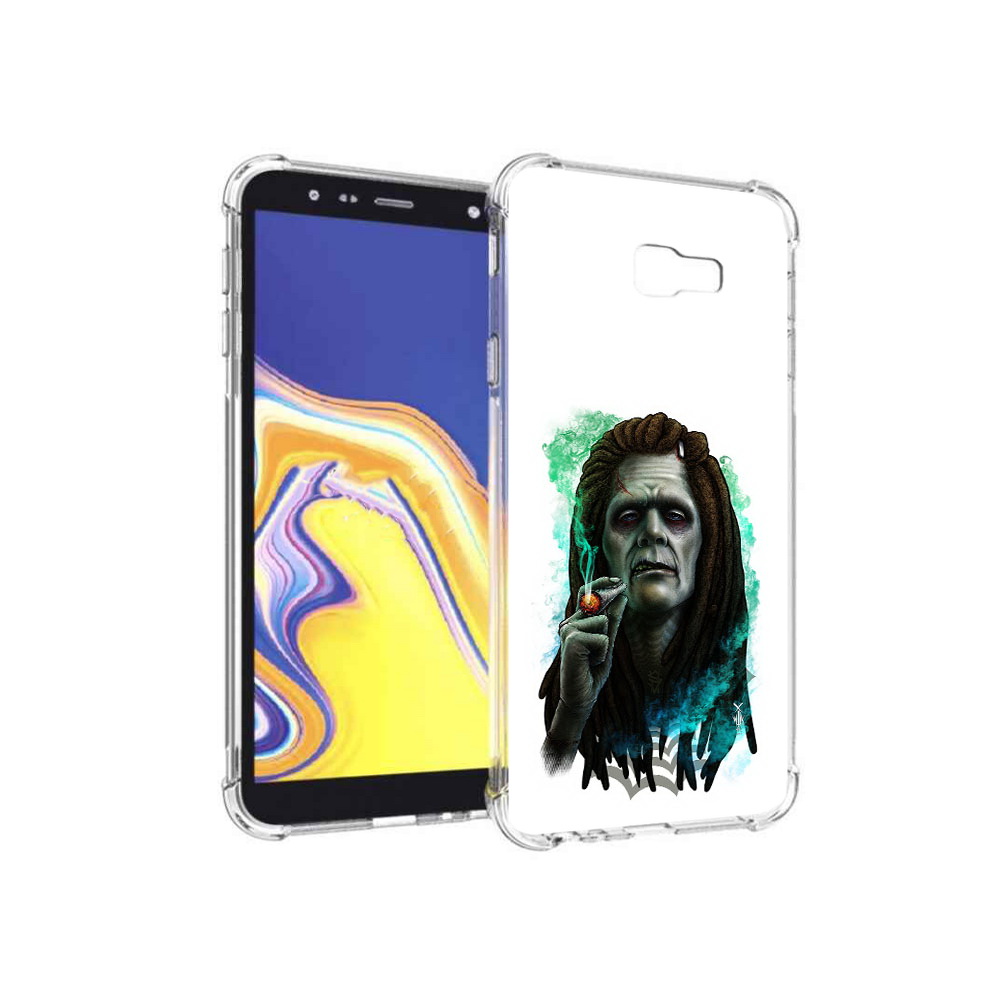 

Чехол MyPads Tocco для Samsung Galaxy J4+ (2018) зеленый мужчина с сигаретой, Прозрачный, Tocco