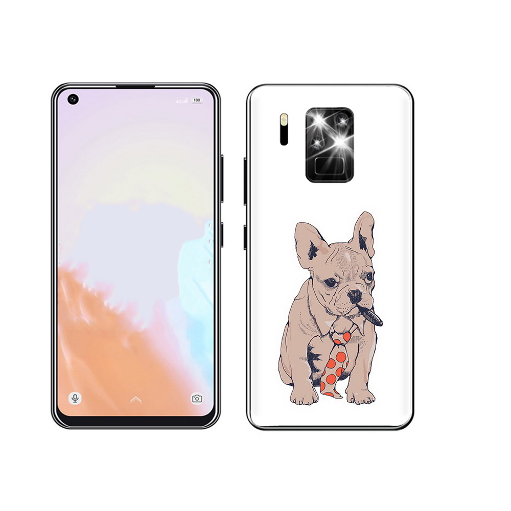 

Чехол MyPads Tocco для Oukitel C18 Pro бульдог с сигарой, Прозрачный, Tocco