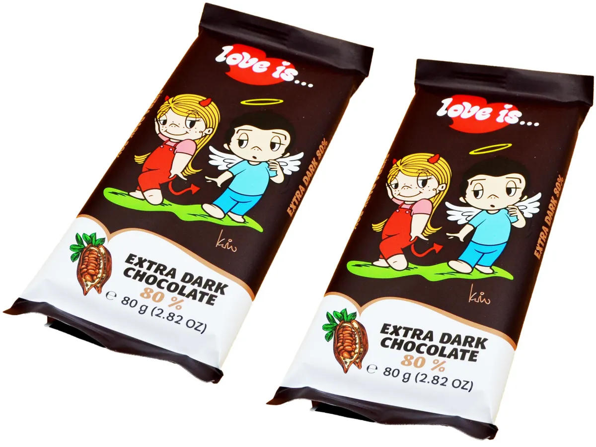 

Плитка шоколадная Love Is Dark Cocoa темный с какао 80 г по 2 шт, Шоколадная плитка
