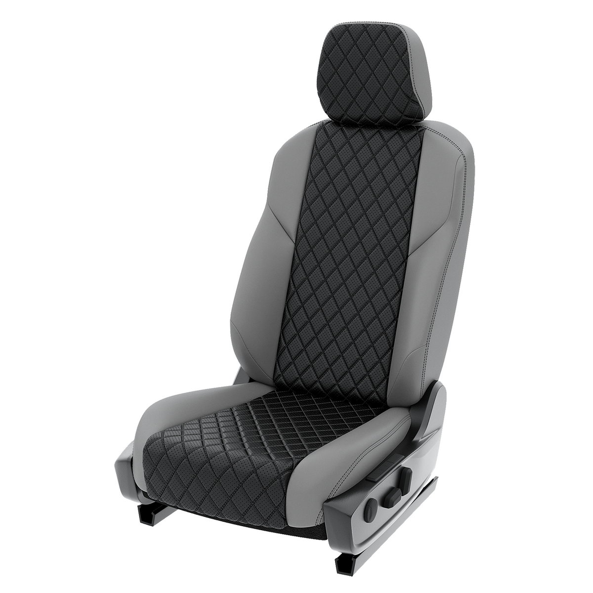 

Чехлы на сиденья Click Auto для Chevrolet Lanos CA1445CF2S500 Экокожа ромб Серый Черный, Черный;серый, CA1445