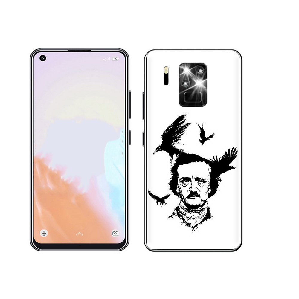 

Чехол MyPads Tocco для Oukitel C18 Pro Эдгар Аллан черно белый, Прозрачный, Tocco