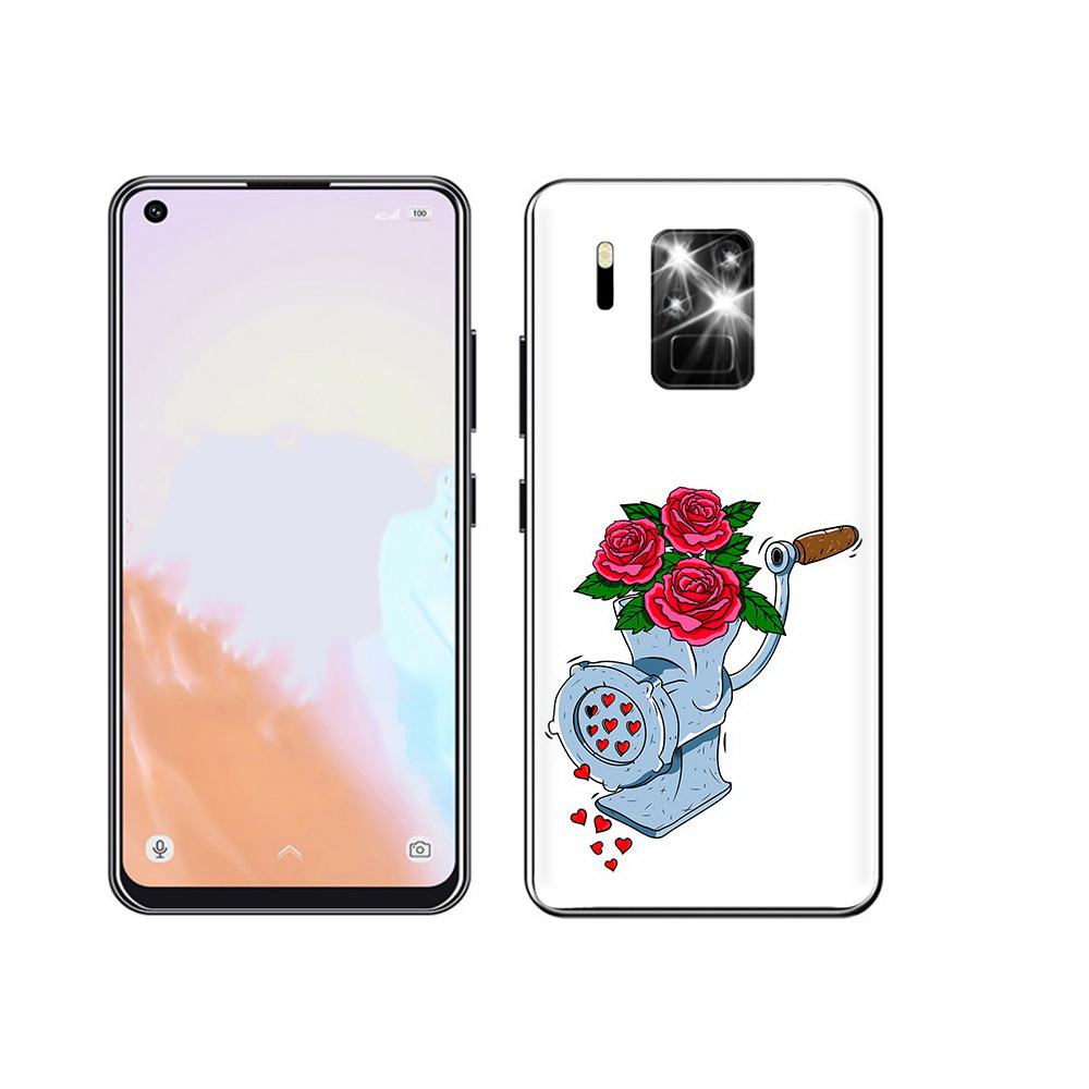 

Чехол MyPads Tocco для Oukitel C18 Pro Цветочные сердца, Прозрачный, Tocco