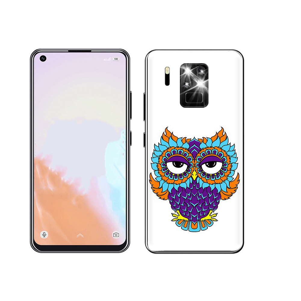 

Чехол MyPads Tocco для Oukitel C18 Pro Цветная сова, Прозрачный, Tocco